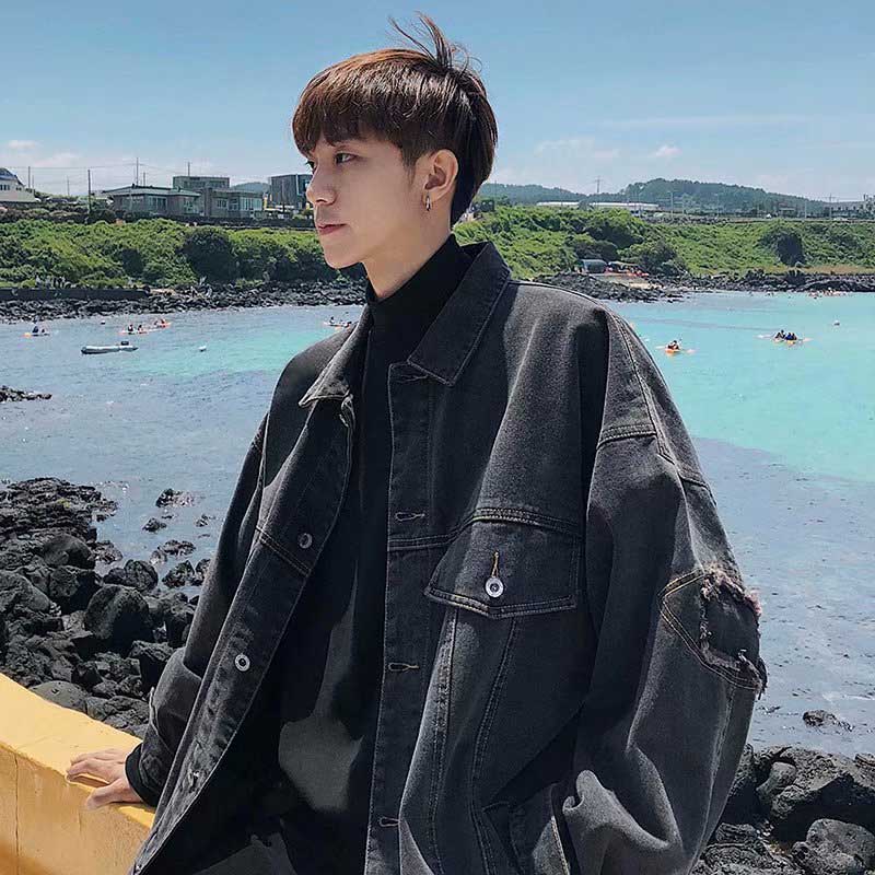 Outfit Ideas Maong Jacket Outfit For Men Casual Black Denim Jacket