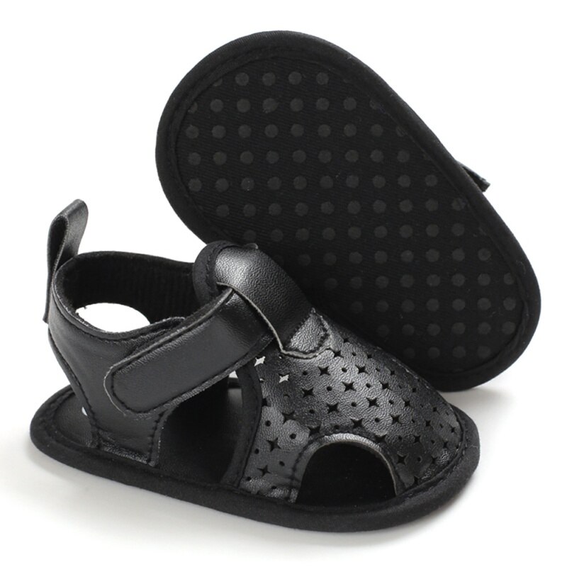 Peuter Pasgeboren Baby Jongens Zomer Sandalen Zachte Zool Schoenen Leer Ademend Star Hollow Out Baby Slippers Prewalker Sandaal Schoenen