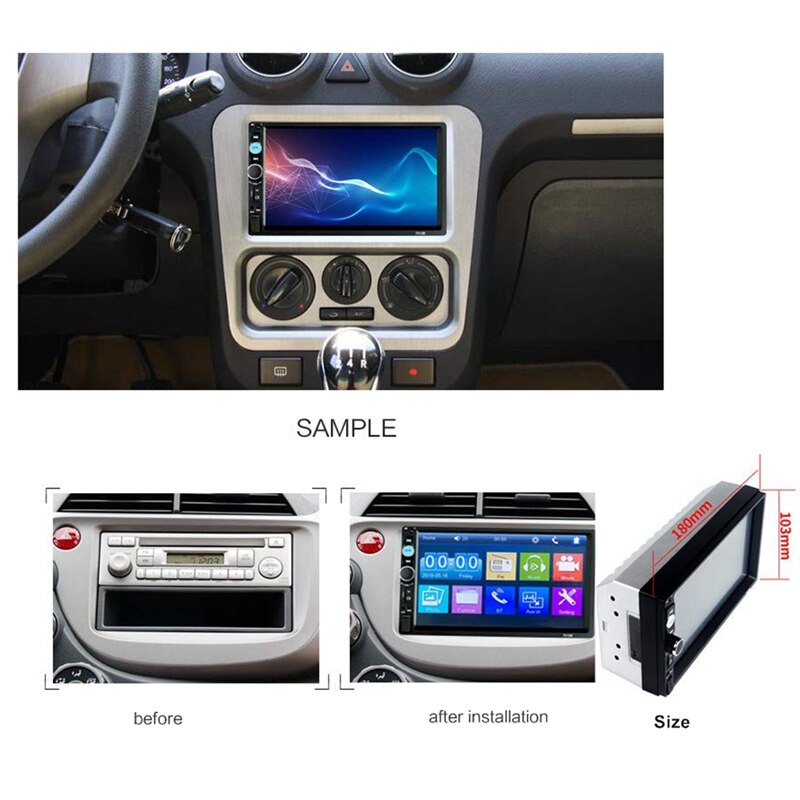 7- zoll-tft-touchscreen-autoradio mit multimedia-funktion,  mp5- player-unterstützung (sd/usb/aux), ukw-radio