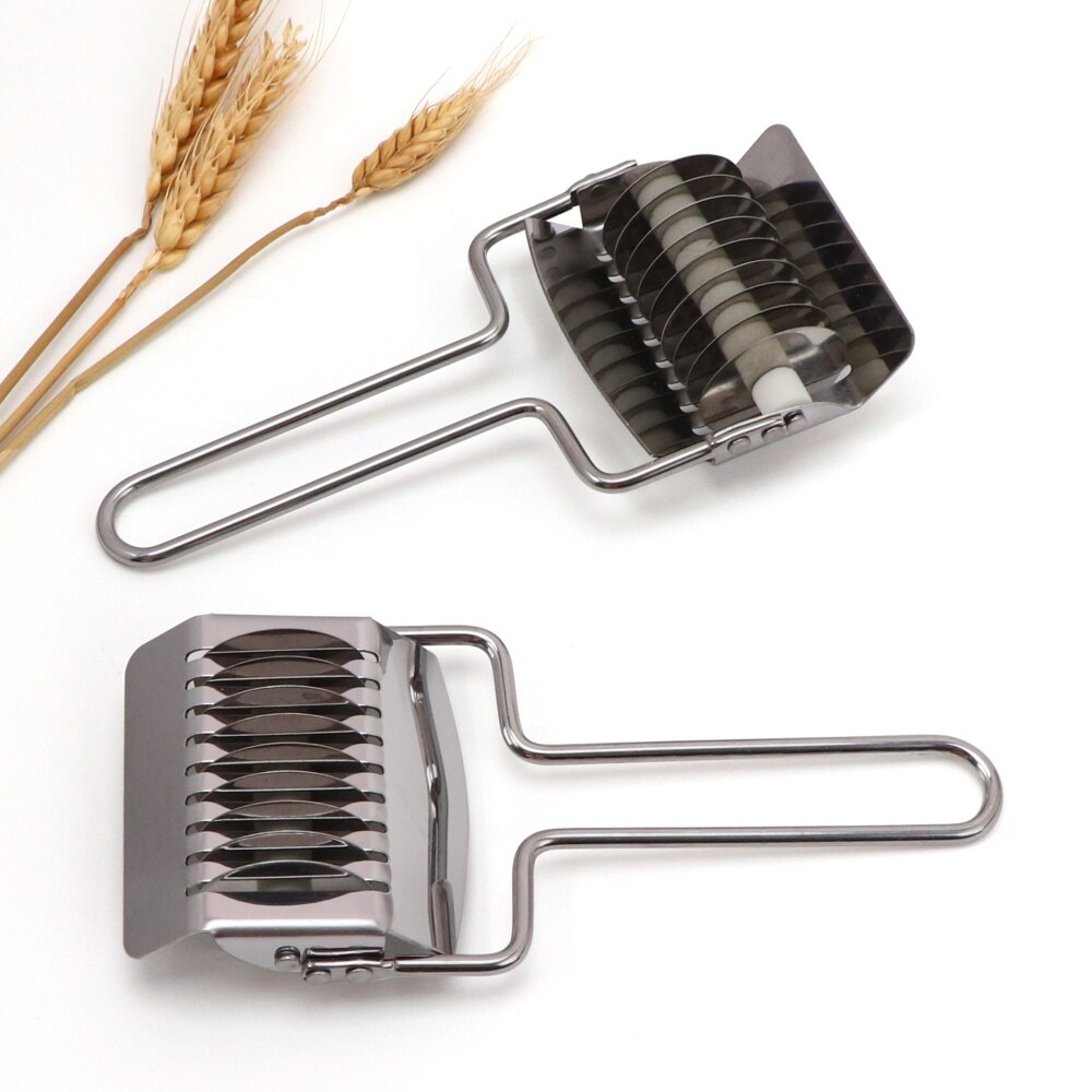 Pasta Noodle Cutter Stainless Steel Manual Noodle Lattice Roller Dough Cutter Pasta Spaghetti Maker Garlic Ginger Herb Mincer