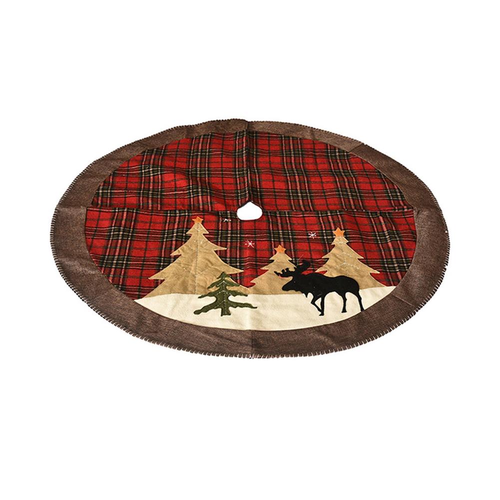 Kerstboomrok, Mooi uitziende boomrok Kerst prachtige boompad for festival rond flanel decoratief,Vakantie Feest Woondecoratie (Kleur : A