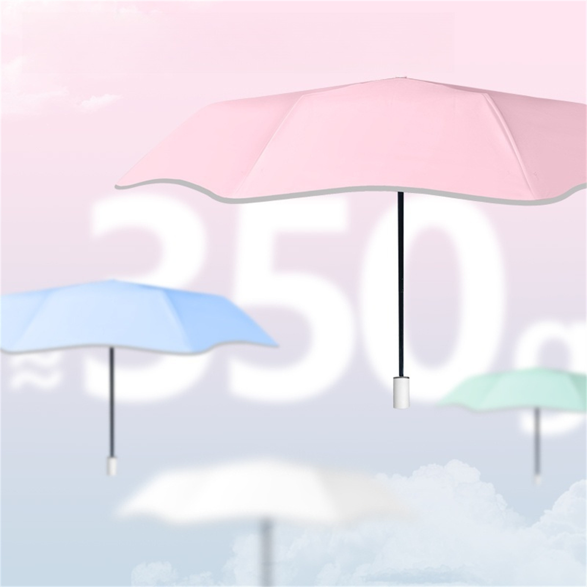 1 Ronde hoekparasol mooie schaduw effen kleur ultralichte UV-bescherming draagbaar voor twee doeleinden effen kleur klein fris klein s