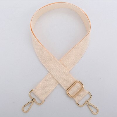 Pure Kleur Katoen Schoudertas Riem Met Pu Lederen Lange Schouderriem Verstelbare Single-Schouder Schuin Schoudertas Accessoires: Beige