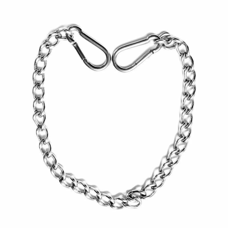 Kraftig hängstol i rostfritt stål kedja rep sandsäck antenn yoga hängmatta gunga hängande kontakt gunghängare kit: 66cm silver
