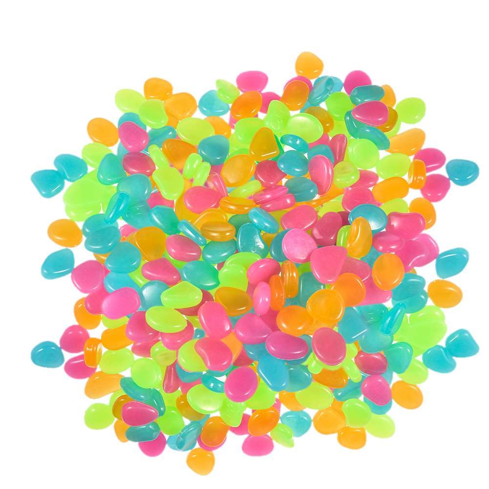 300Pc Lichtgevende Stenen Glow In The Dark Tuin Loopbruggen Plant Yard Decor Kunstmatige Pebble Voor Aquarium Fish tank Deco