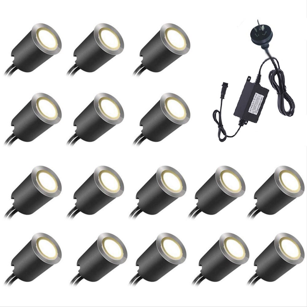 12V LED Deck Licht Wasserdichte IP67 Unterirdischen Lampe 32mm 0,6 W/stück Landschaft Garten Einbau LED Deck beleuchtung Treppen Scheinwerfer: 16Stck AU / warm Weiß