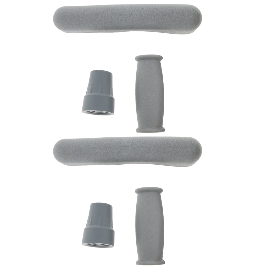 2 ensemble béquille accessoire Kit béquille coussinet + poignée Grip housses + embout cache gris