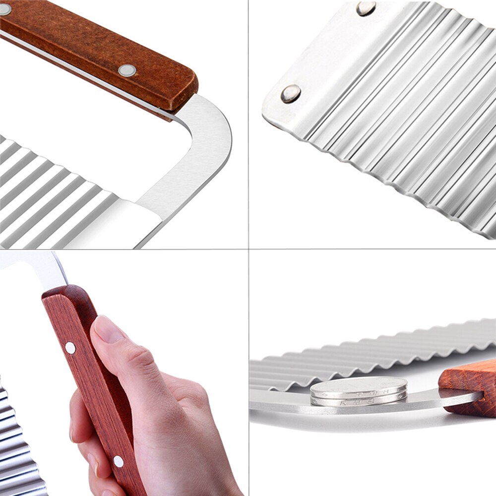 Vegetable Fruit Dough Crinkle Wavy Slicer Knife Stainless Steel Wave Potato Cutter Kitchen Tools