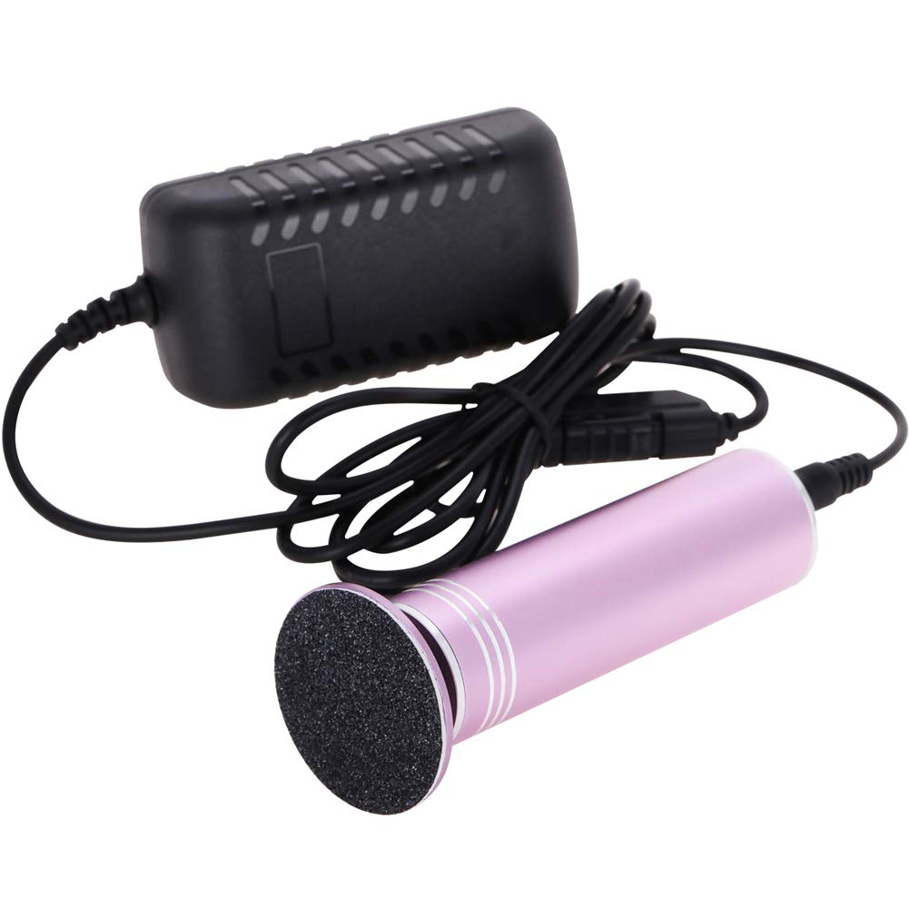 Décapant électrique amélioré de callosités de pied de prise de l'ue avec les disques de papier de verre de rechange de 60 pièces, Pedicu électronique puissant de dossier de pied de 2.5X: Pink