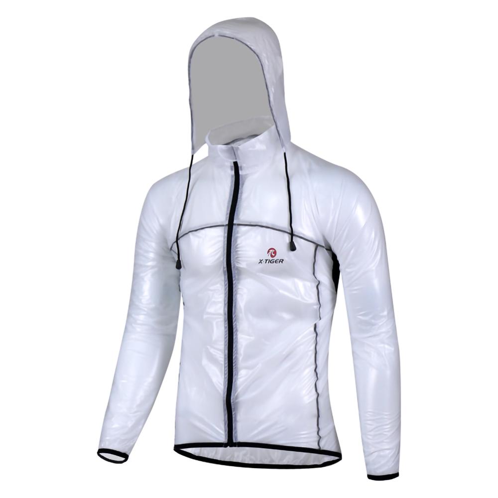 Waterproof Cycling Jacket UPF30+ MTB Bicycle Bike Rain Jacket Raincoat Outdoor Sport Windproof Cycle Clothing: White / M