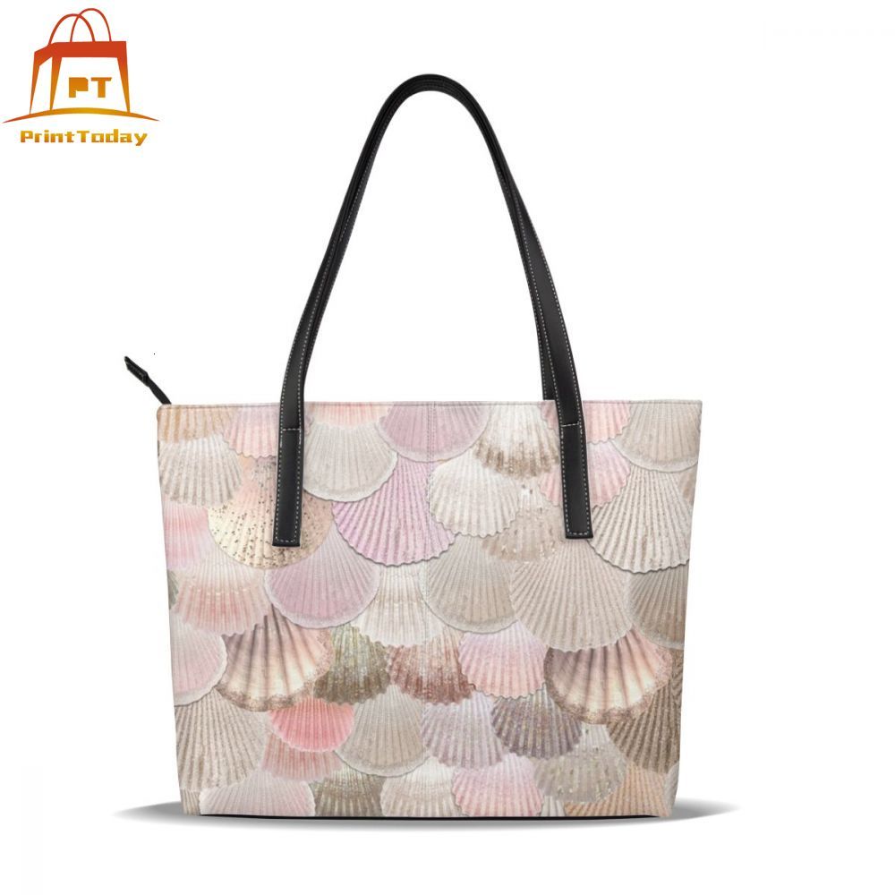 Shell håndveske shell top-håndtak vesker kvinne mønster lær tote bag tenåring trend kvinner håndvesker