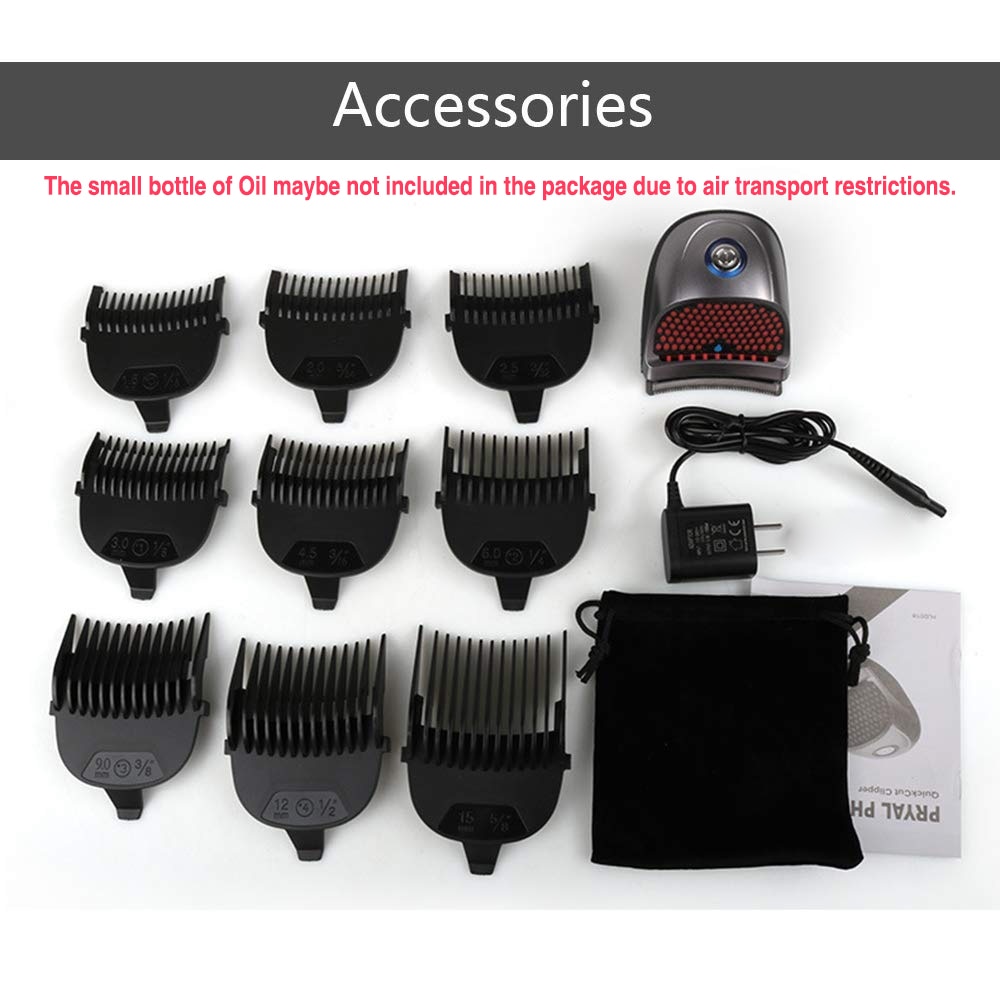 Jinding Bald Head Clipper Shortcut Self-Haircut Kit Hair Clippers Cordless Rechargeable Hair Cutter Shaving Machine with 9 Combs