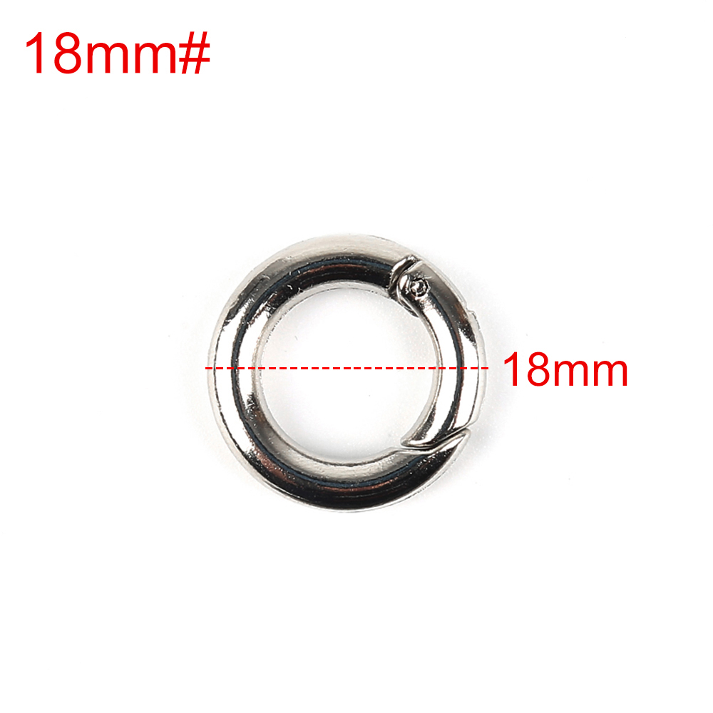 2PCS Spring Hook Carabiner Round Push Gate Snap Open Hooks Spring Ring Key Carabiner Camping Snap Climbing Accessories: 18mm