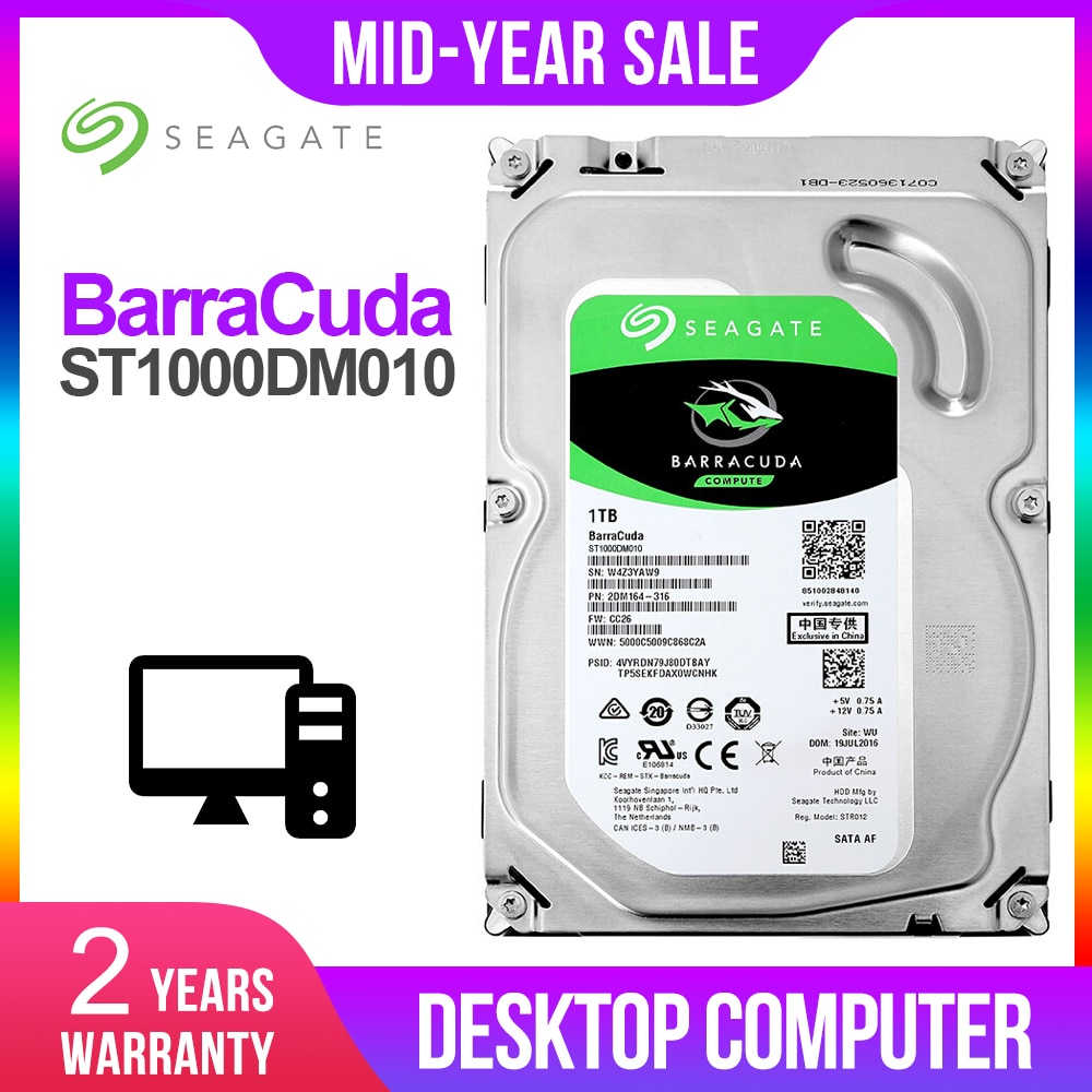 Seagate 3.5"inch 1TB Desktop HDD Internal Hard Disk Drive 7200 RPM SATA 6Gb/s 64MB Cache HDD Drive Disk For Computer ST1000DM010