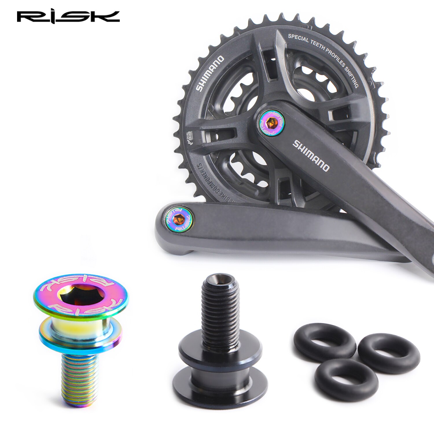 Risico M8 * 15Mm Titanium Legering Fiets Trapas Bouten Ti Fietsen Vierkante Gat Waterdicht Schroeven Voor Mtb Fiets onderdelen M8x15mm