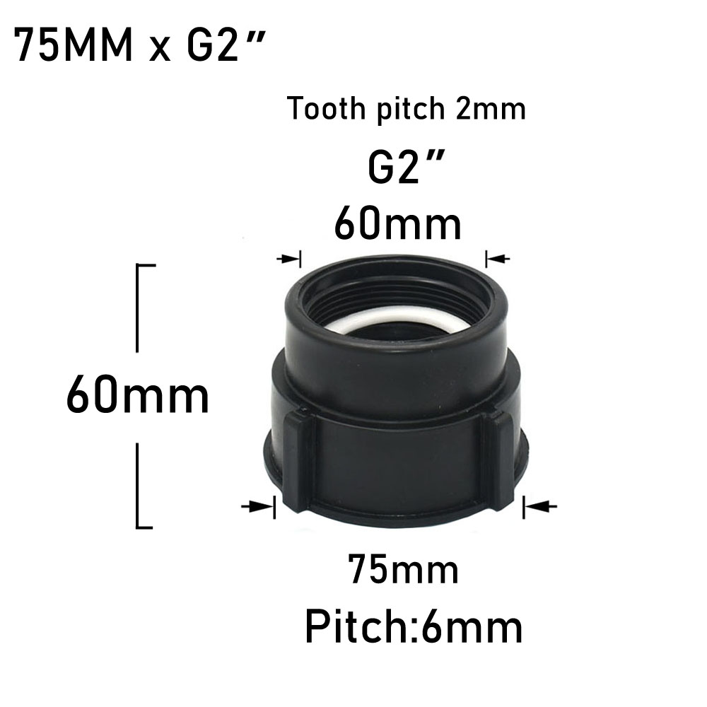 IBC Tank Adapter S60 To 1.5 2" 63/75/80/100mm Thread Connector Garden Ton Barrel Connect Faucet 1000 Liter IBC Tank Fitting: Red