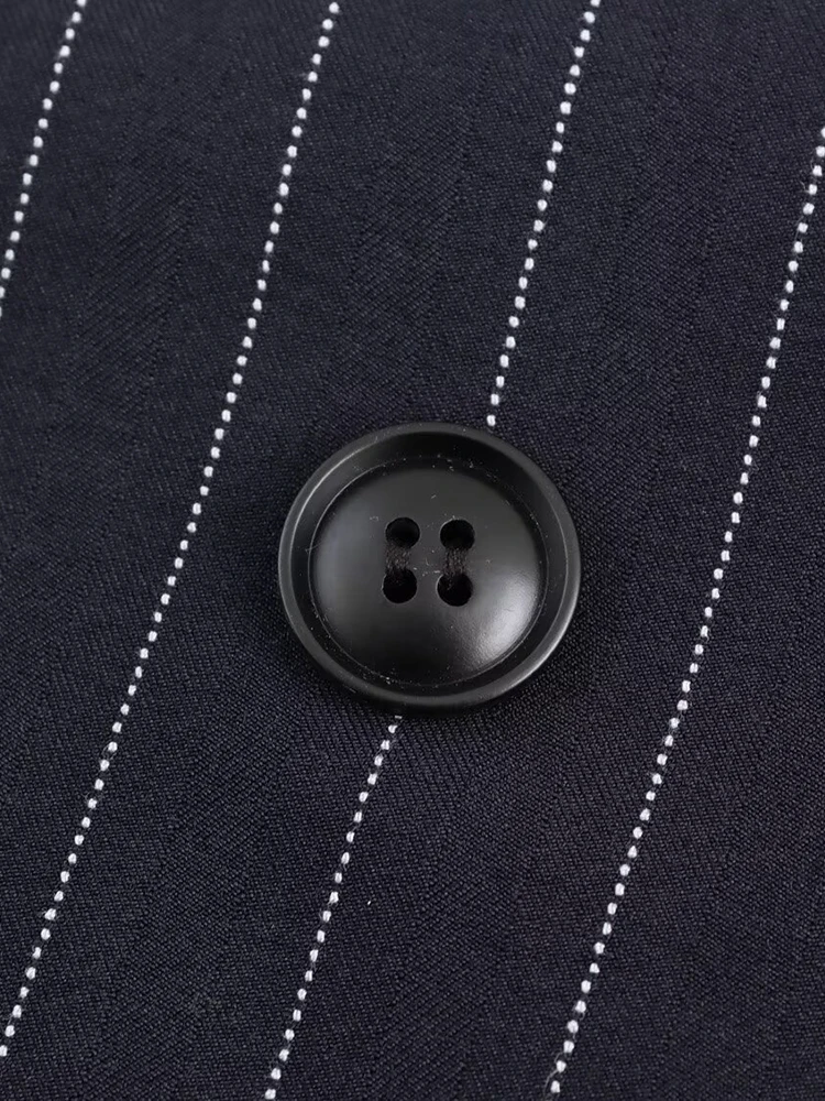 Willshela kvinders stribede dobbeltradede blazer vintage hakket hals lange ærmer chikke dametøj