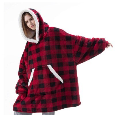 Winter Dicke Comfy Fleece TV Decke Mit Ärmeln Mit Kapuze Gewichteten Erwachsene Fleece Decke Hoodie Tasche Weiche Warme Für Betten Hoodie
