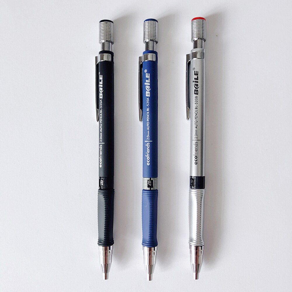 Mechanical Pencil 2.0mm Writing Point Automatic Pencil Drawing Painting Pencil Black Refills School Office Stationery