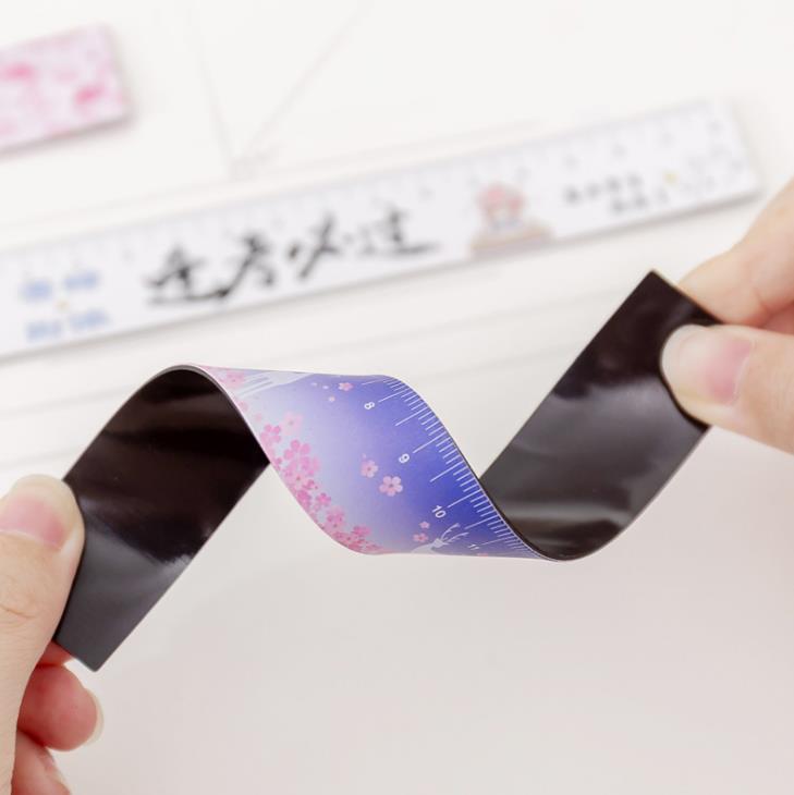1 piezas de 18cm imán unicornio Flamingo Pantera Rosa Sakura cerdo directamente los gobernantes flexible de herramienta de dibujo de papelería