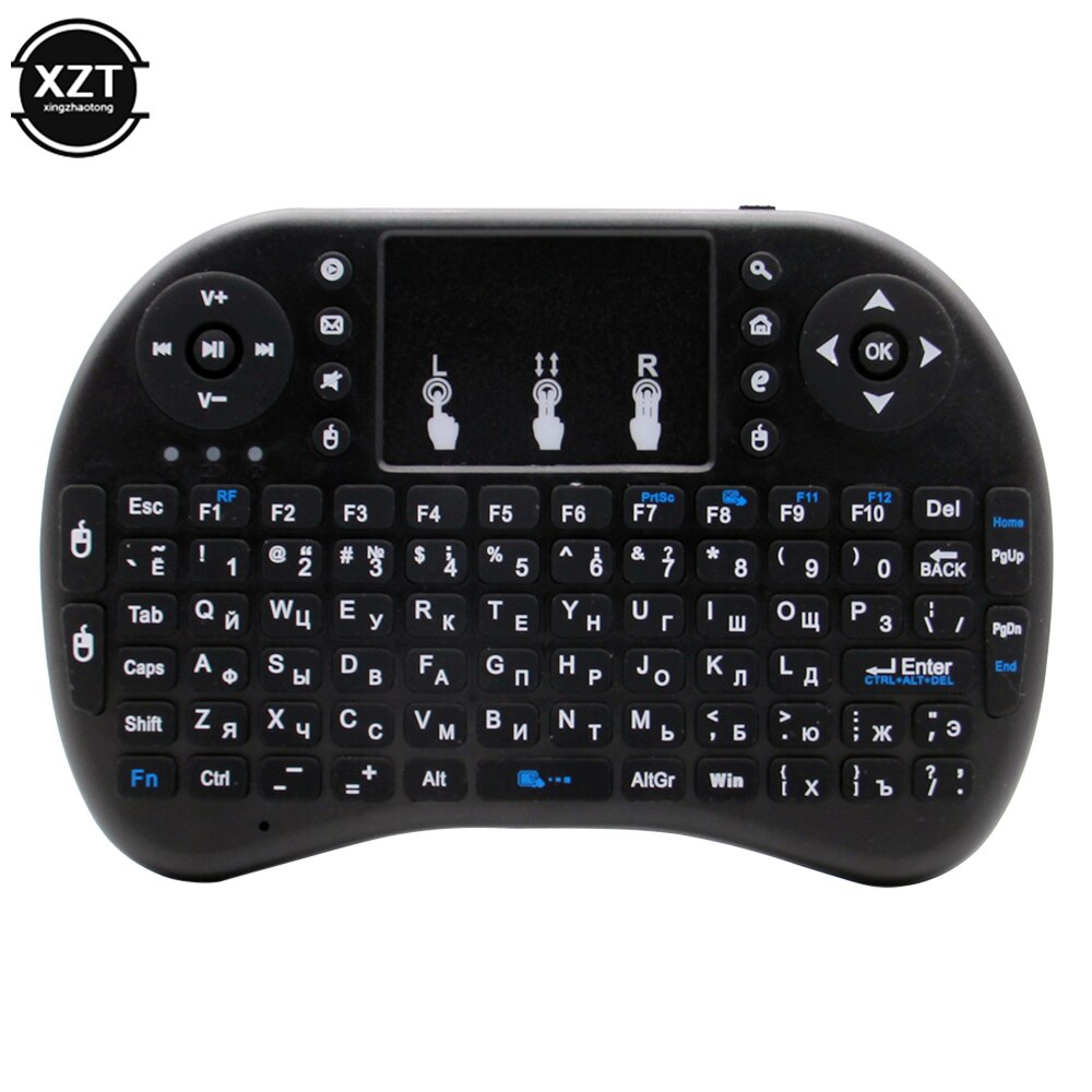 Miniteclado inalámbrico i8 retroiluminado, 3 colores, 2,4 ghz, inglés, Air Mouse con Touchpad, para ordenador portátil, TV, Android, decodificador, uso de batería AAA: Ru  no backlight