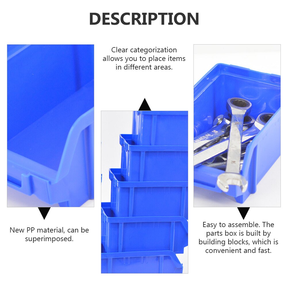 10cs Plastic Parts Box Warehouse Container Parts Box Oblique Combined Component Box Warehouse Storage Box Home Container Case