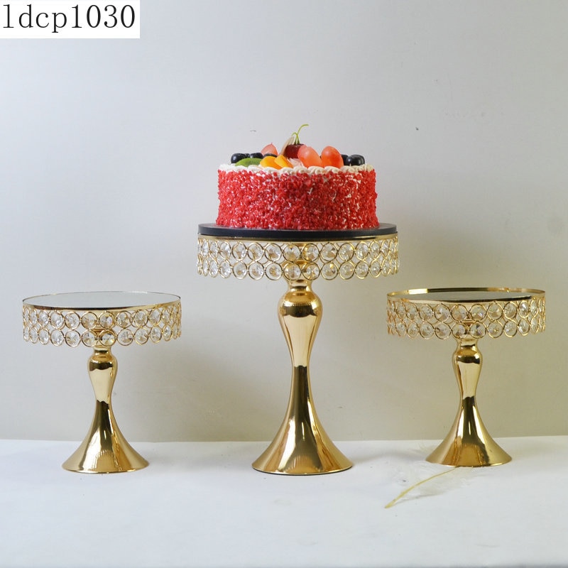 European Crystal Cake Stand Wedding Dessert Table Decoration Bakery Decoration Display Stand Birthday Party Cake Tray Decoration