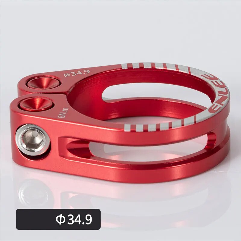 ENLEE-abrazadera para tija de sillín de bicicleta, aleación de aluminio CNC, abrazadera para tija de sillín de ciclismo, piezas de bicicleta de 31,8 MM y 34,9 MM, accesorios para tija de sillín: Morado