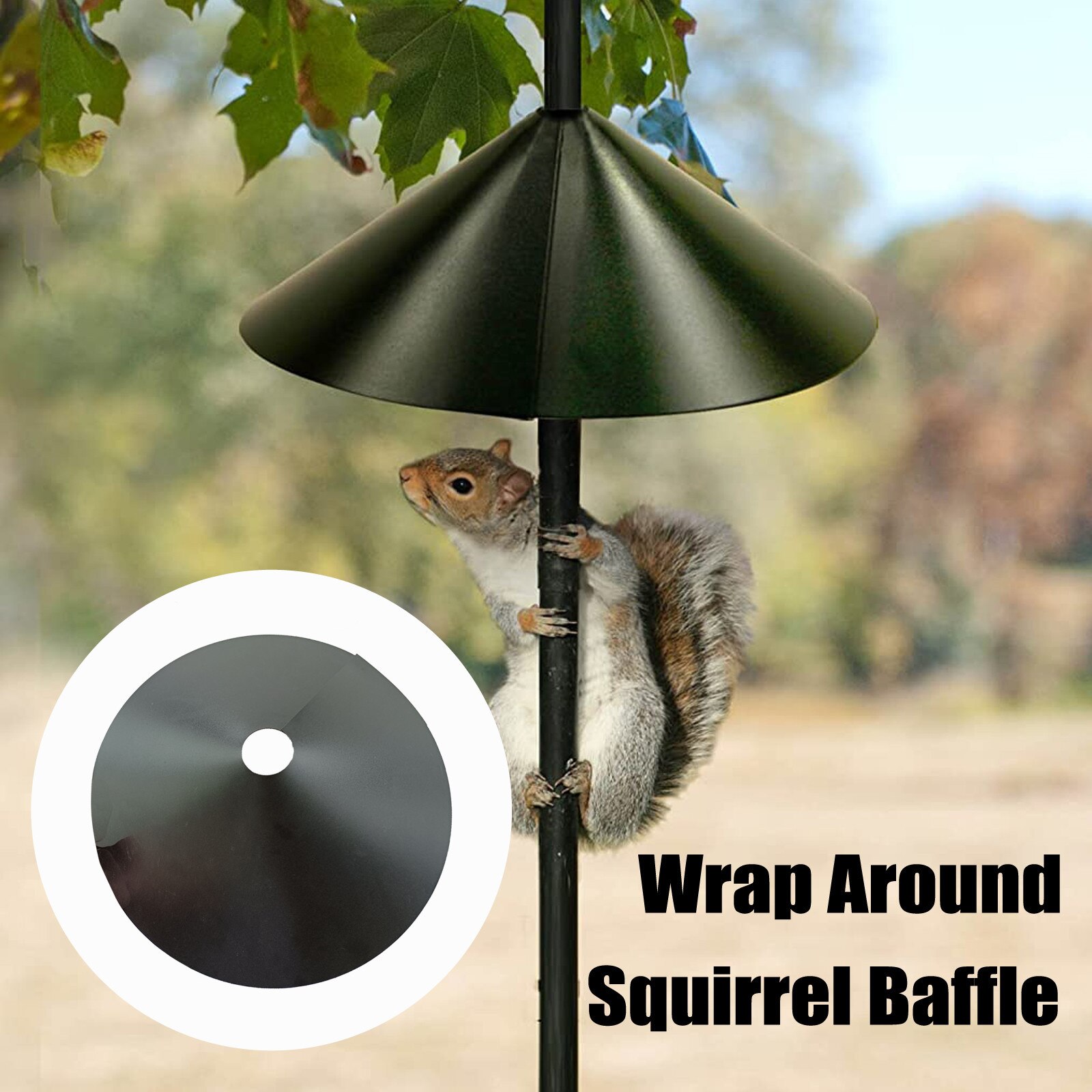 16-inch Squirrel Baffle For Poles Squirrel Partition Foldable Squirrels Cover Wrap Around Squirrel Guard Baffles For Bird #T2G