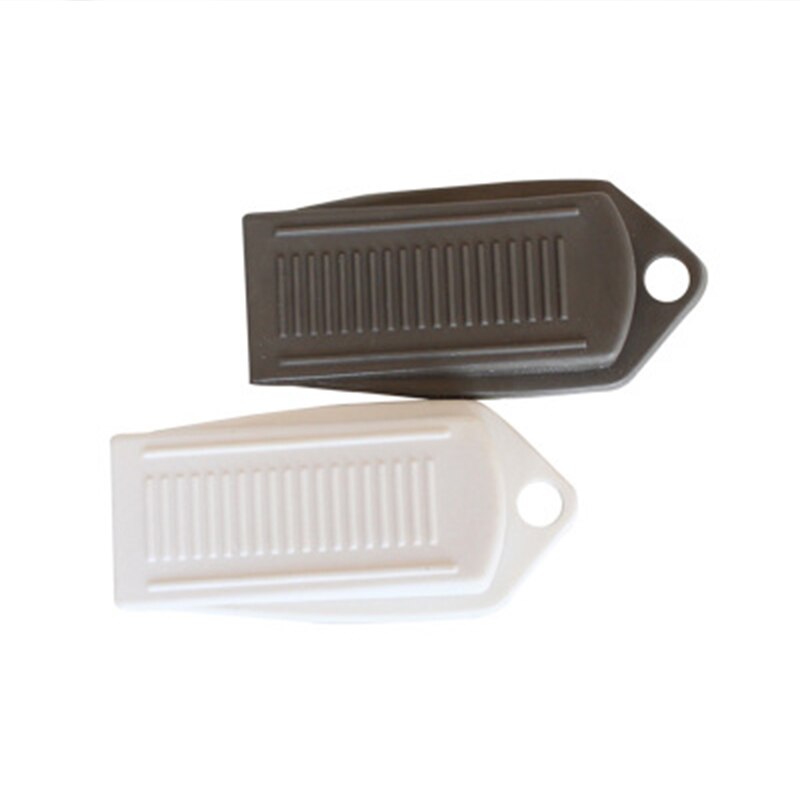 Door Stops Non-Slip Black Wedge Shaped Rubber Door Buffers for Office Home America Floor Door Stopper Livingroom Accessories: white and gray