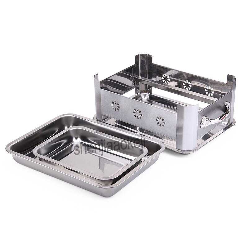 Stainless steel grilled fish stove thicken hotel commercial Grilled fish furnace carbon roasted charcoal alcohol grill fish oven