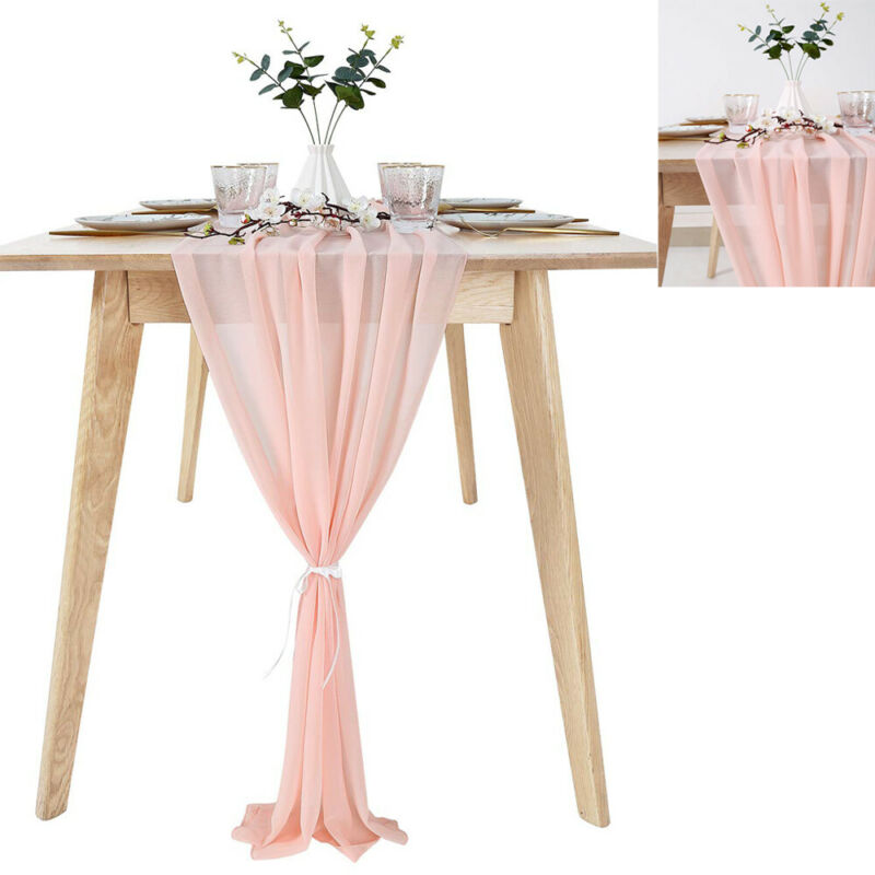 custom made wedding very popular very light champagne birthday party wedding ivory chiffon table runner