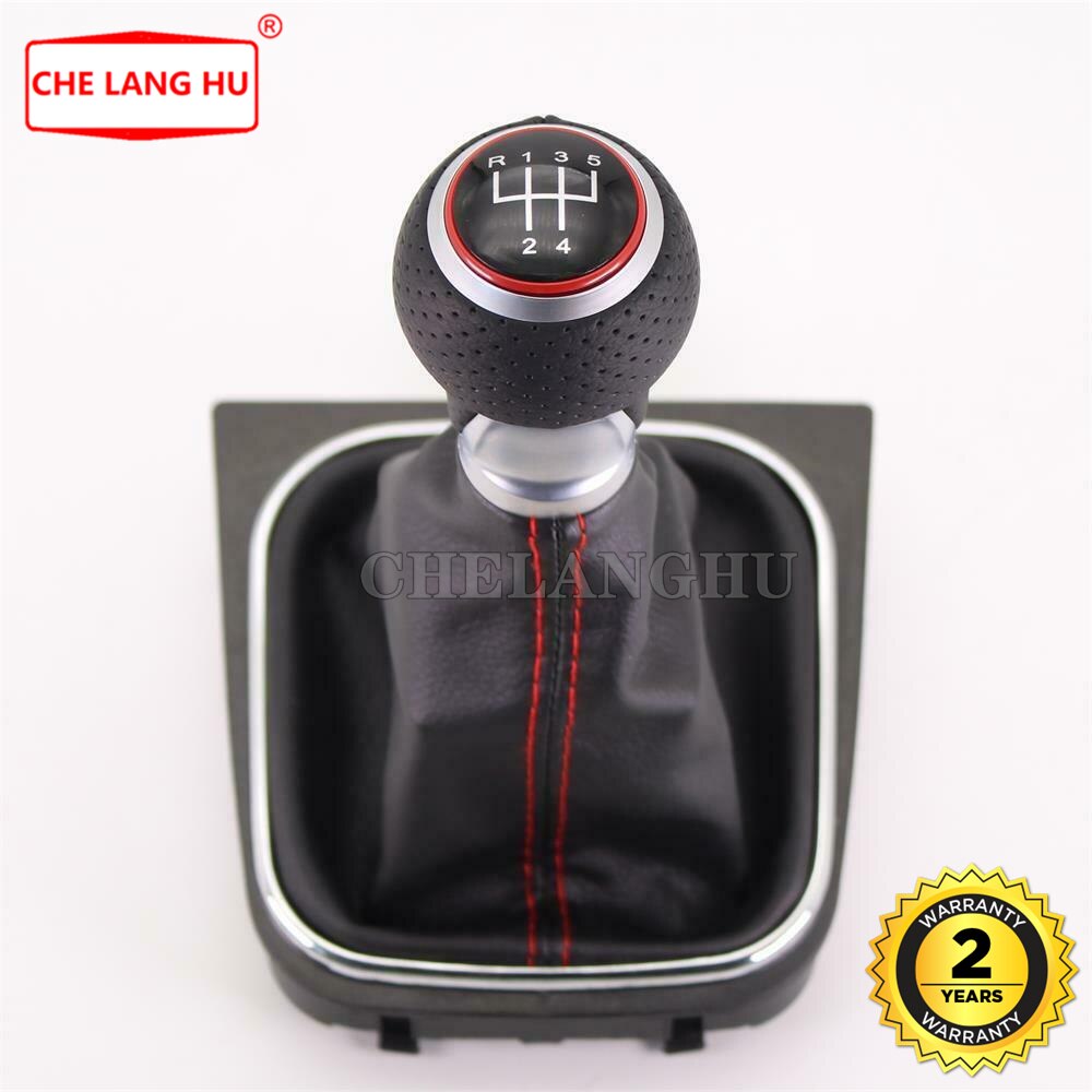 For VW Golf 6 A6 MK6 GTI GTD R20 Car-styling car 5 speed Gear shift knob pu leather Boot