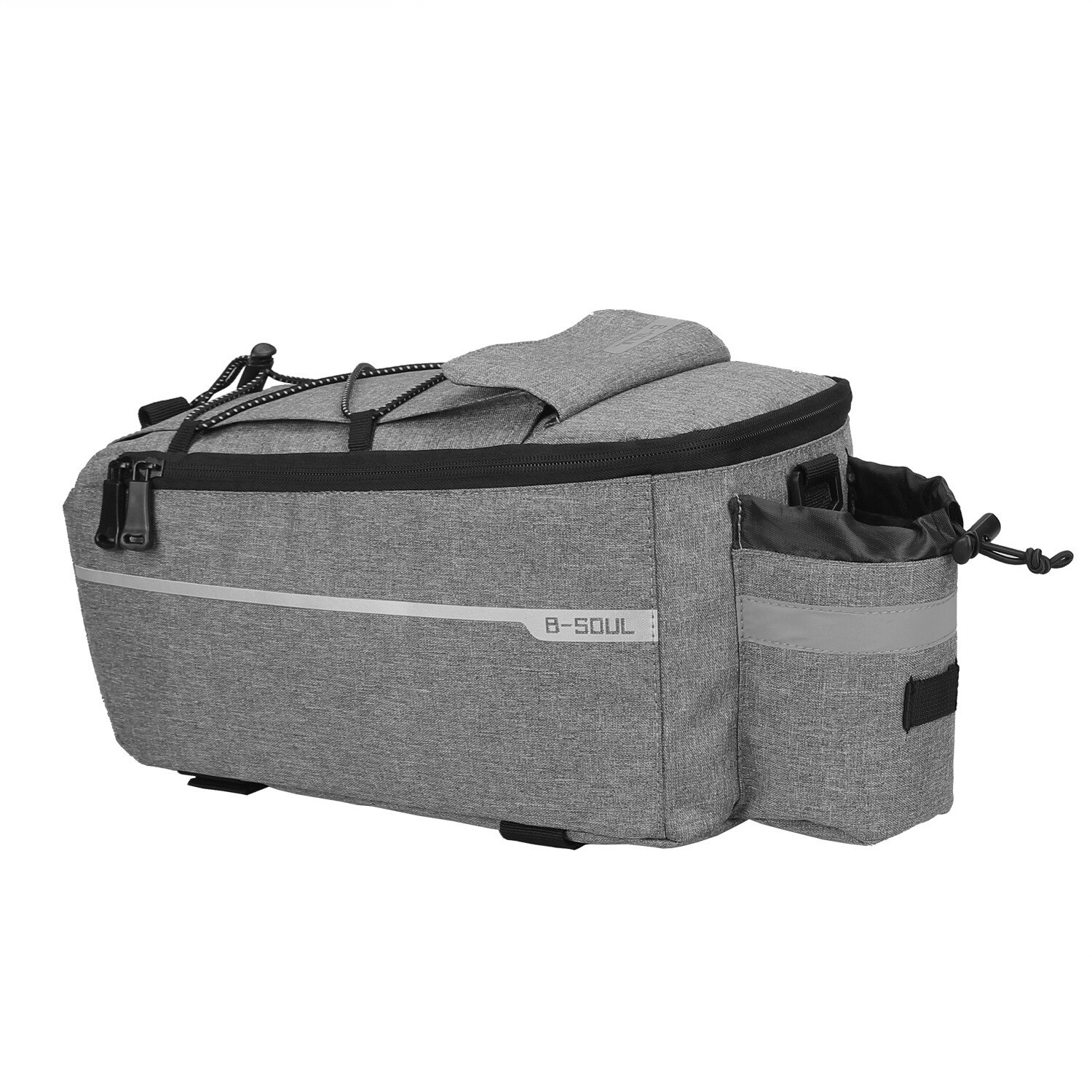 Fiets Tas Rack Bagagedrager Achterbank Tas Mtb Fiets Kofferbak Tas Commuter Bagage Bag Fietstas Met Rits Cover: Gray
