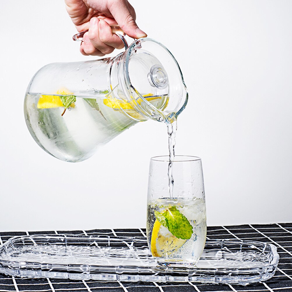 Acrylic Beverage Storage Container Clear Jug PC Pitcher Household Cold Water Kettle (1L)