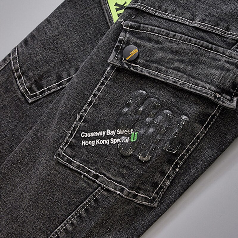 Jeans casual da bambina per ragazzo pantaloni Cargo tasche grandi 5-11 anni pantaloni Streetwear per bambini Denim per bambini Harem Jean