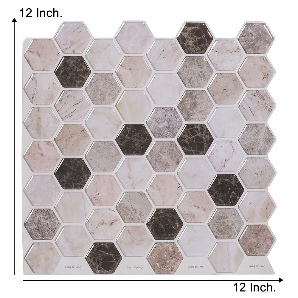 Casca e vara toalete backsplash impermeável e à prova de óleo decorações para casa fácil de instalar papel de parede telhas hexagonais: T80515