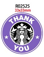 Popular Coffee Brand 30pcs/lot Acrylic Resins Cartoon Pattern Planar Resin Printed for DIY Decoration: R02525