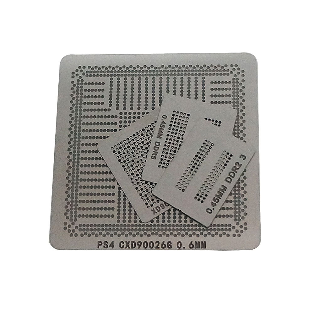 BGA Universal Reballing Stencils PS4 90x90mm with Template Jig for SMT SMD Chip iPhone Mobile Reworking Rpairing Station Tool
