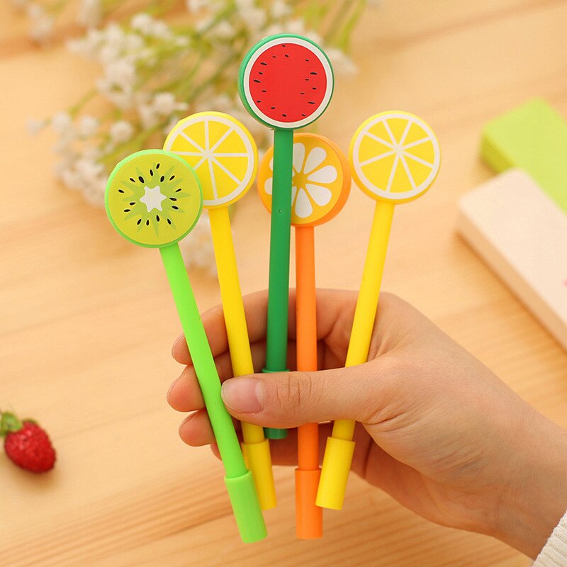 1 stk tegneserie frugter highlighter pen mini markør kuglepenne kawaii papirvarer materiale escolar skrive skoleartikler