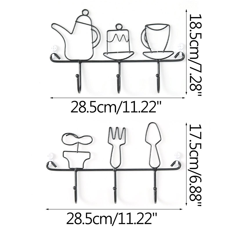 Nordic Ins Smeedijzeren Opslag Rack Sleutelhouder Muur Haken Home Decoratie Accessoires Cartoon Bestek Haken Kamer Organizer