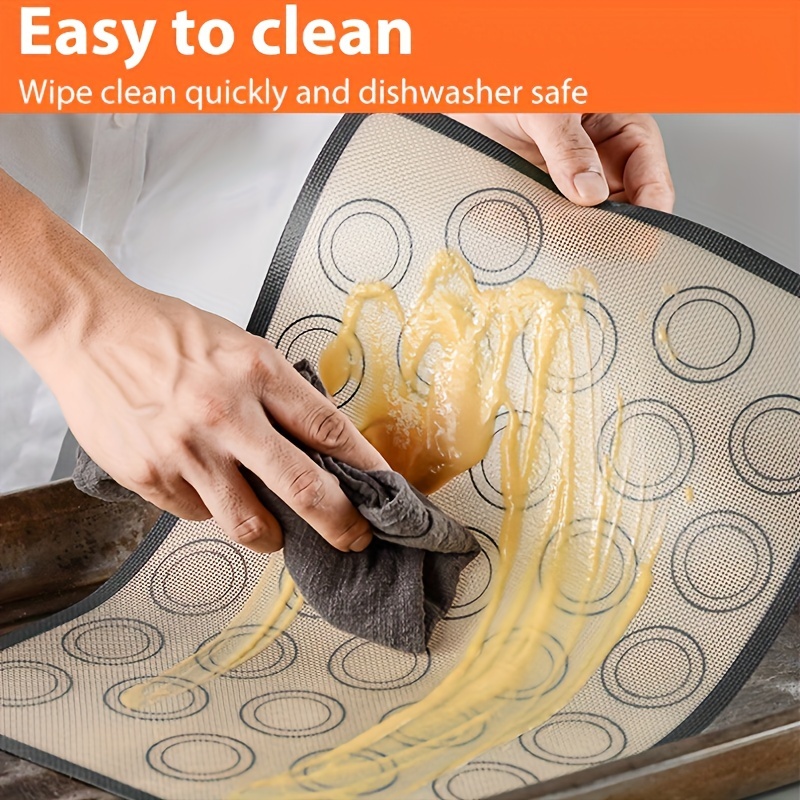 Siliconen bakmat voor oven, Macaron-siliconenmat met antiaanbaklaag voor bakken, herbruikbare hittebestendige bakmat van half vel
