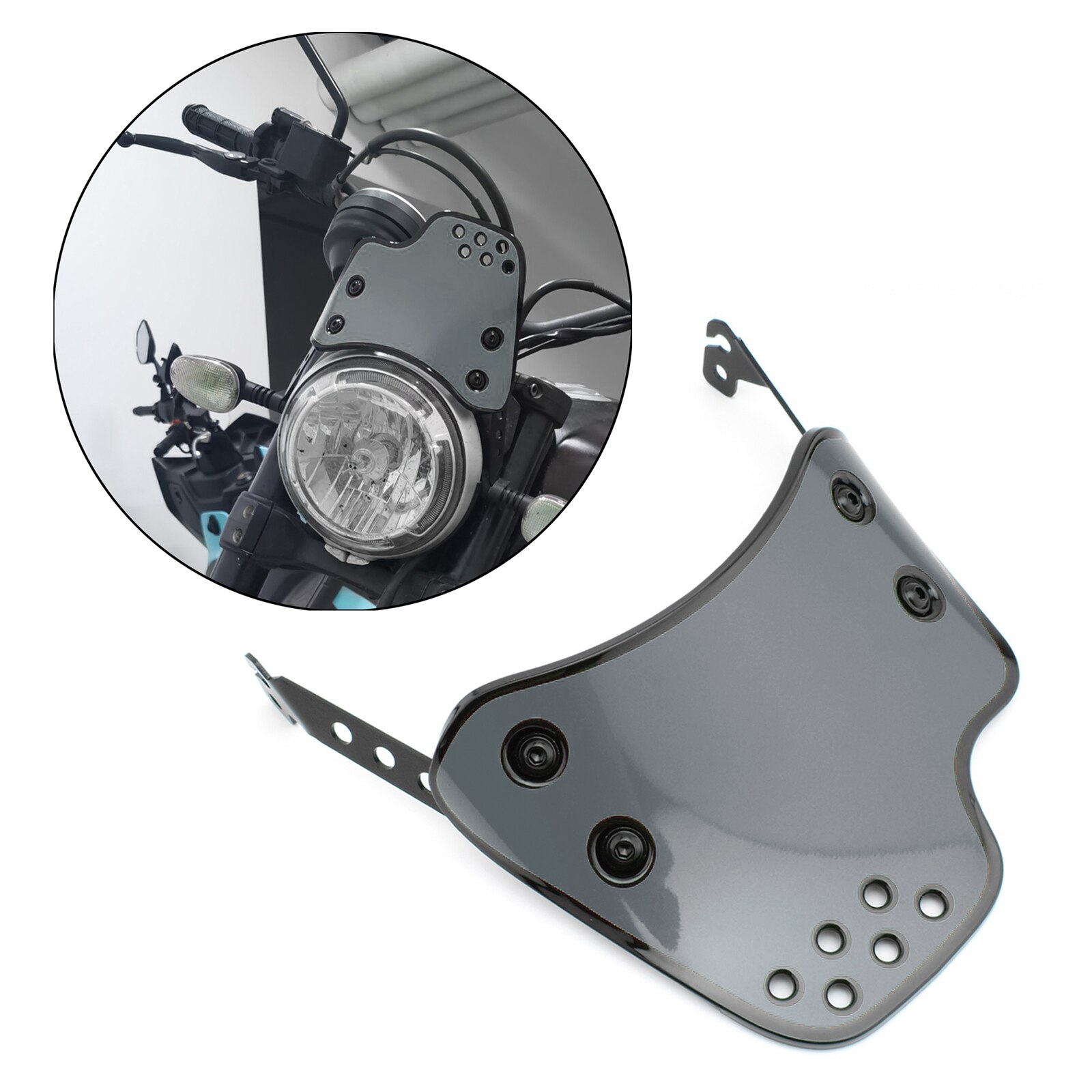 Motorcycle Windshield Front Shield Screen Replacement for Ducati Scrambler 400 800: Grey