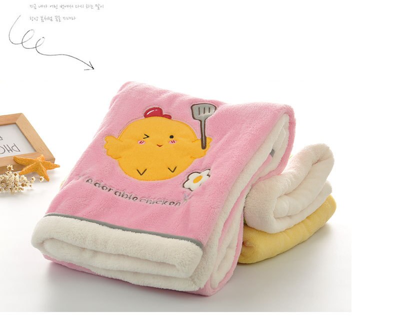 Manta de bebé de pollo amarillo en miniatura de dibujos animados 75*100 cm manta de cachemir para niños en la cama manta suave: pink