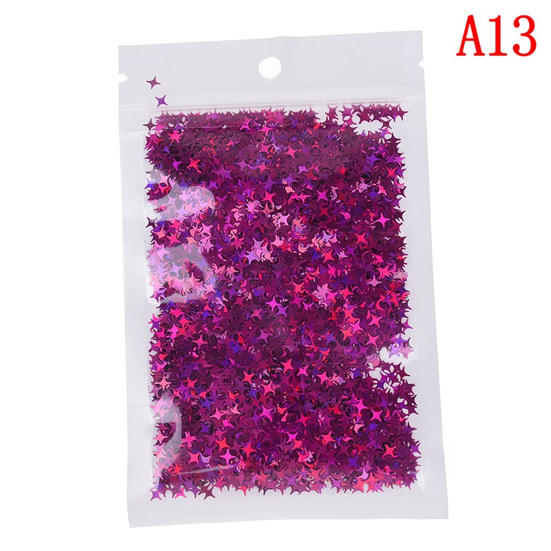 10g Vier Stern Glitter Diy Kristall Schleim Liefert Ultra-dünne Scheiben Nägel Kunst Tipps Box Zubehör Dekoration Spielzeug für Kinder Modell: 13