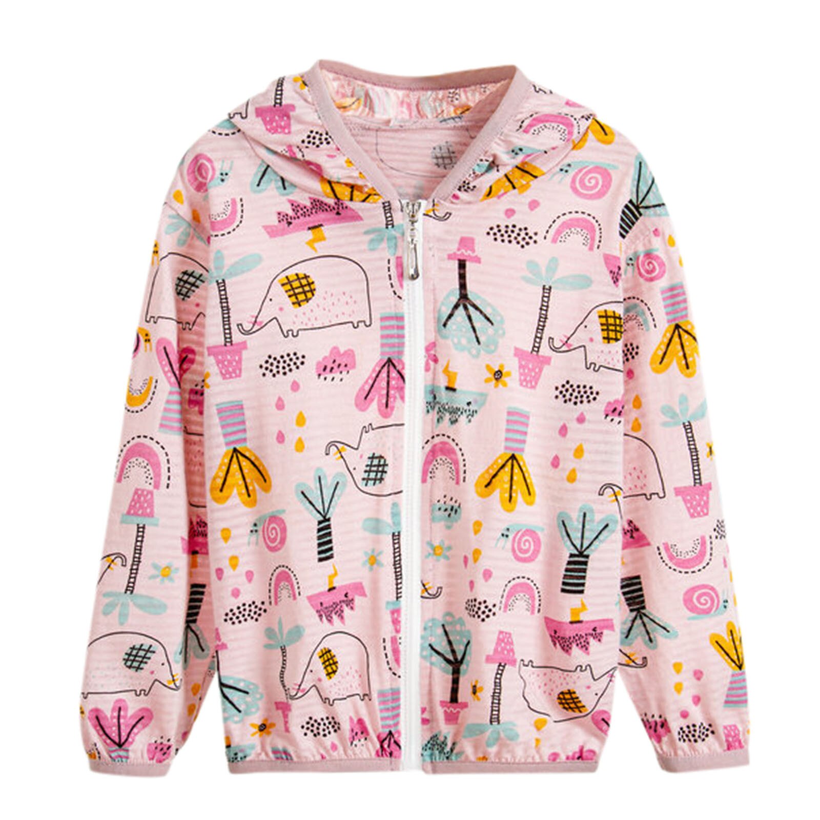 Summer Style Toddler Kids Boys Girls Cartoon Sunscreen Jackets Hooded Outerwear Zipper Coats Vogue Sun Protection Clothing: A / 130