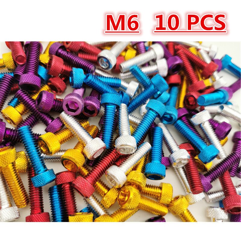 Decoraciones de colores: rojo, azul, dorado, Morado, plateado, universal, accesorios de motocicleta M6, pegatina de tornillo para motocicleta, tornillos para moto 6MM