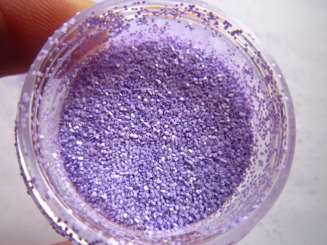 Candy lilla hex opløsningsmiddel resistent glitter til gel nail art og neglelak 0.5mm