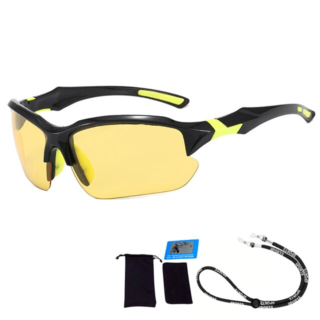 Lunettes de soleil polarisées classiques pour homme, verres solaires pour la conduite, le Camping, la randonnée et la pêche, UV400, 2022: Black yellow