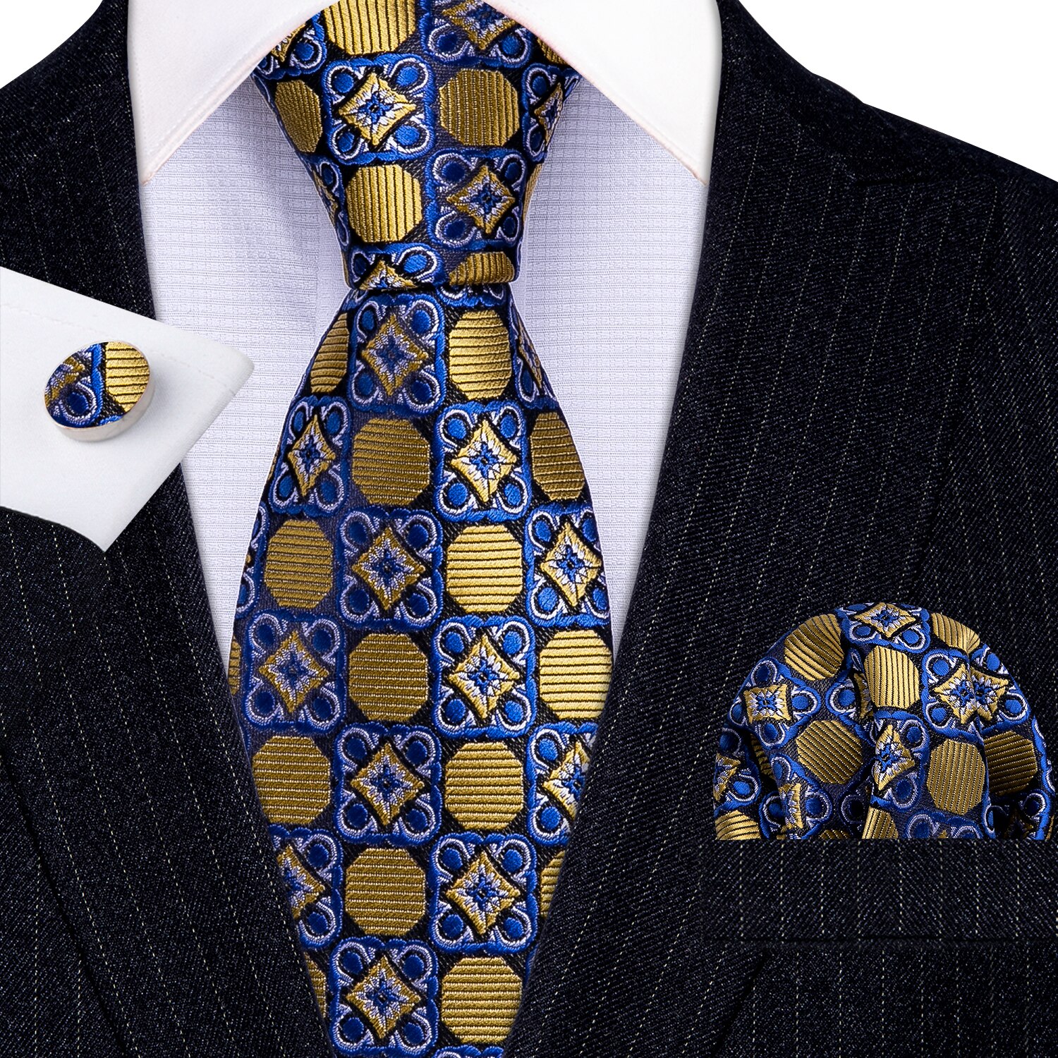 Red Skull Men Tie Set 8.5cm Silk Handkerchief Ties For Men Wedding Business Barry.Wang Gravata Necktie: LS-5336